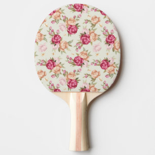 Härligt färgpionmönster på grönt pingisracket