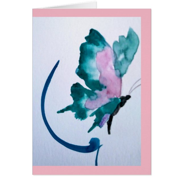 härligt fjärilskort hälsningskort (Framsidan)