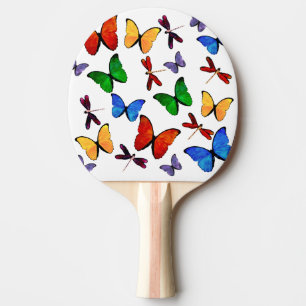 Härligt fjärilsmönster pingisracket