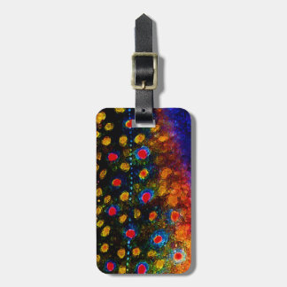 "Härligt flå, bäckforellen ", Bagagebricka