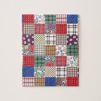 Härligt landPatchworktäcke Pussel