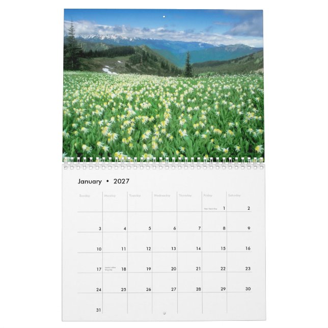 Härligt landskap av världen kalender (Jan 2027)