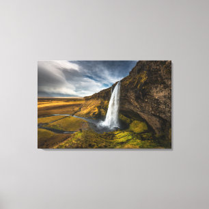 Härligt landskap beskådar av Seljalandsfoss Canvastryck