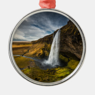 Härligt landskap beskådar av Seljalandsfoss Julgransprydnad Metall