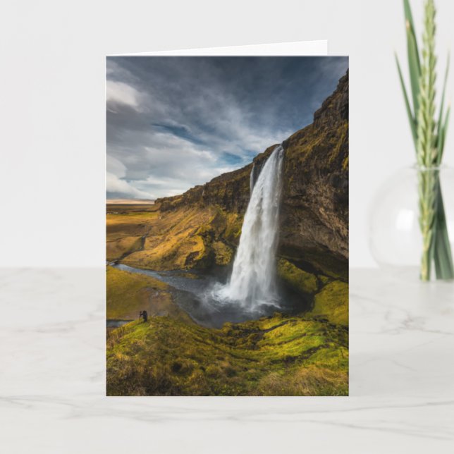 Härligt landskap beskådar av Seljalandsfoss Kort (Framsida)