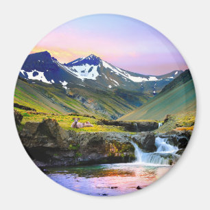 Härligt landskap landskap av islandet magnet