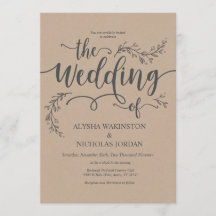 Härligt lantligt bröllopinbjudankort