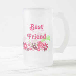 Härligt ljust Cheery för bästa vänvänskap BFF Frostat Ölglas