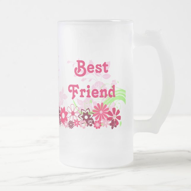 Härligt ljust Cheery för bästa vänvänskap BFF Frostat Ölglas (Höger)