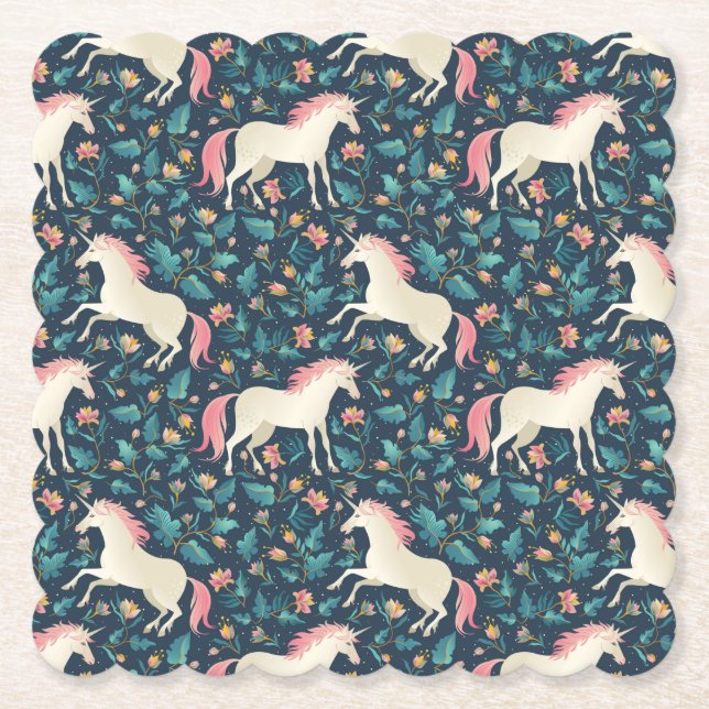Härligt Magical Unicornmönster Underlägg Papper (Framsida)