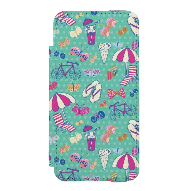 Härligt mönster med sommarinslag incipio iPhone wallet skal (Folio Framsidan)