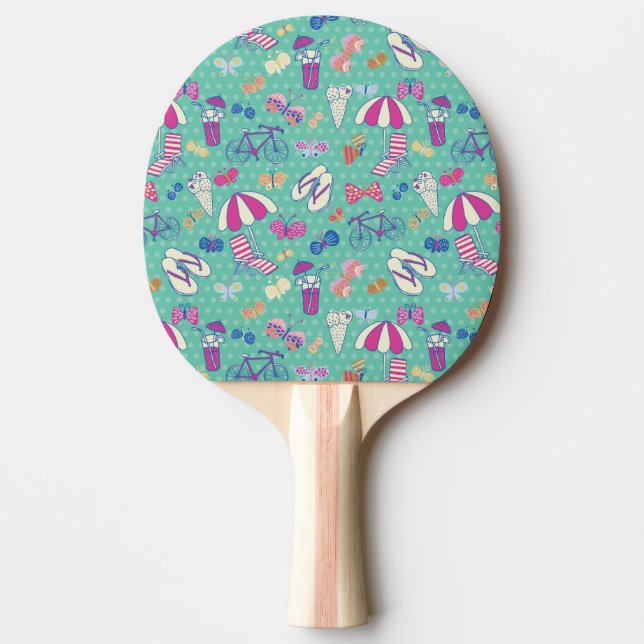 Härligt mönster med sommarinslag pingisracket (Framsidan)