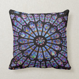 Härligt Notre Dame rosa fönster Kudde