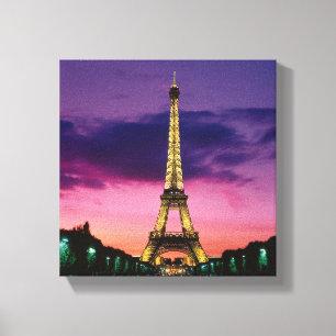 Härligt Paris Eiffel torn på natten Canvastryck