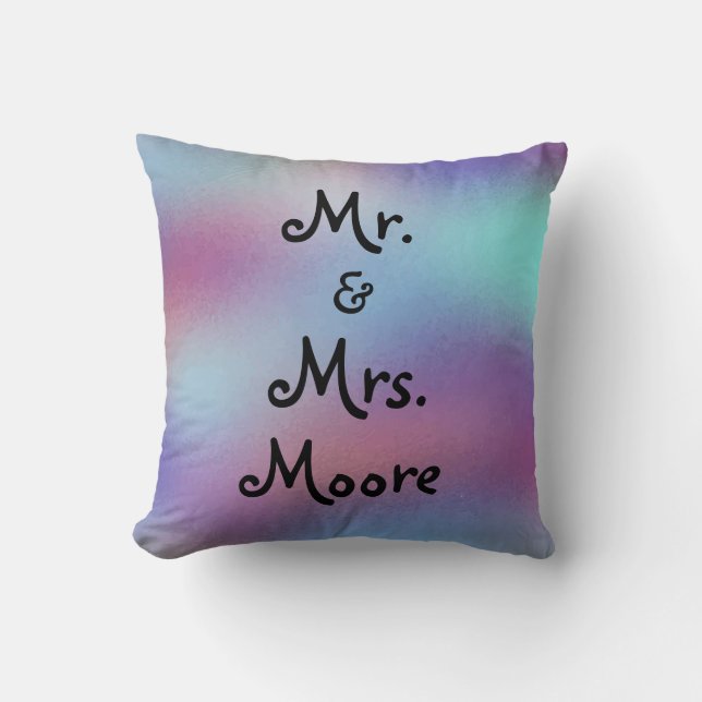 Härligt personligbröllop för herrskap kudde (Framsida)