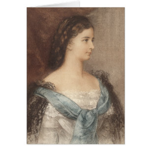 Härligt porträtt av empressen Elisabet - Sisi Hälsningskort