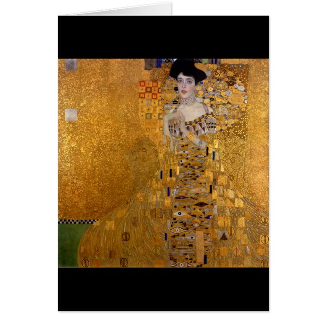 Härligt porträtt av en dam av Gustav Klimt, Deco Hälsningskort (Framsidan)