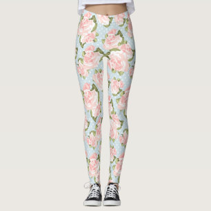 Härligt romönster med blåttpolka dots leggings