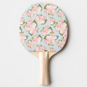 Härligt romönster med blåttpolka dots pingisracket