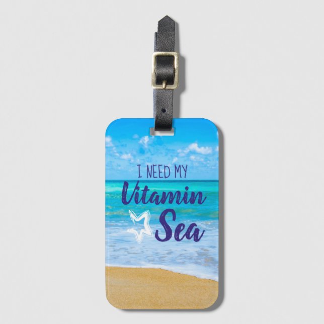 Härligt strandvitaminhav bagagebricka (Framsida vertikal)