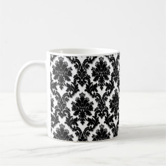 Härligt svartvitt damastast mönster kaffemugg