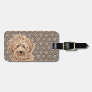 Härligt tryck för målning för tass för Labradoodle Bagagebricka