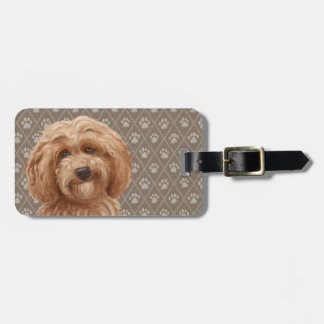 Härligt tryck för målning för tass för Labradoodle Bagagebricka