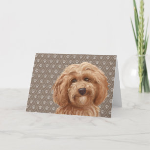 Härligt tryck för målning för tass för Labradoodle Kort