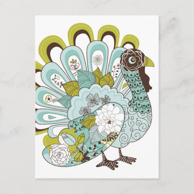 Härligt Turkiet för happy thanksgiving kort 2 (Framsida)