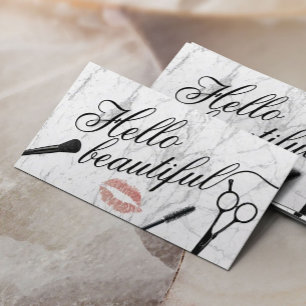 Härligt typografihår för hejer & Makeupkonstnä Visitkort