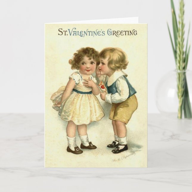 Härligt Victorianbarnvalentin kort för dag (Framsida)