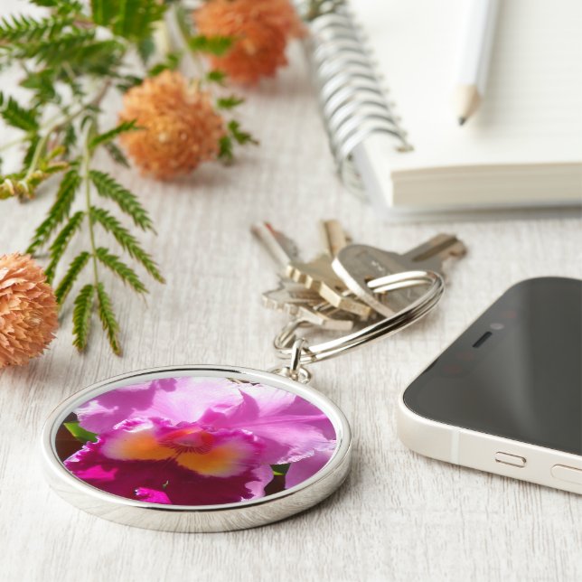 Harlinde Rund Silverfärgad Nyckelring (Sidan)