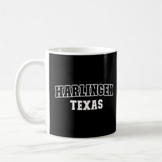 Harlingen Texas Black White Athletic Lettering Kaffemugg
