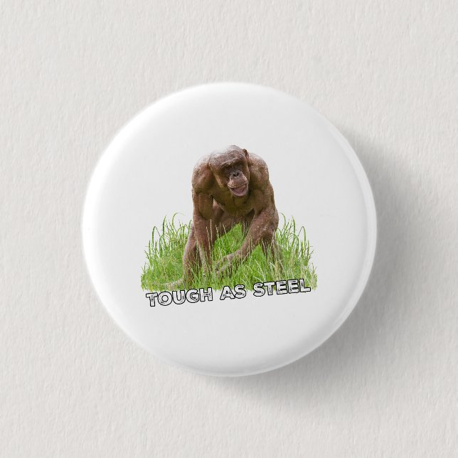 Hårlös chimp-Tuff som stål Knapp (Framsida)