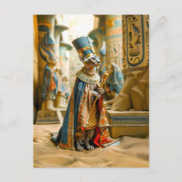 Hårlös Kat Pharaoh med Krona Vykort