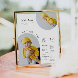 HARLOW 1:a födelsedagsmilstolpen Infografi 8x10 Poster