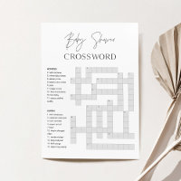 HARLOW Baby Shower Crossword-spelkort