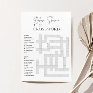HARLOW Baby Shower Crossword-spelkort Inbjudningar