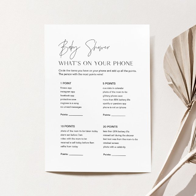 HARLOW Baby Shower What's on your Mobil Game Card Inbjudningar (Skapare uppladdad)