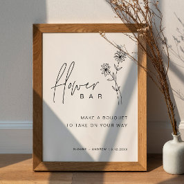 HARLOW Bröllop Flower Pub Sign 18x24 Skum Board Poster