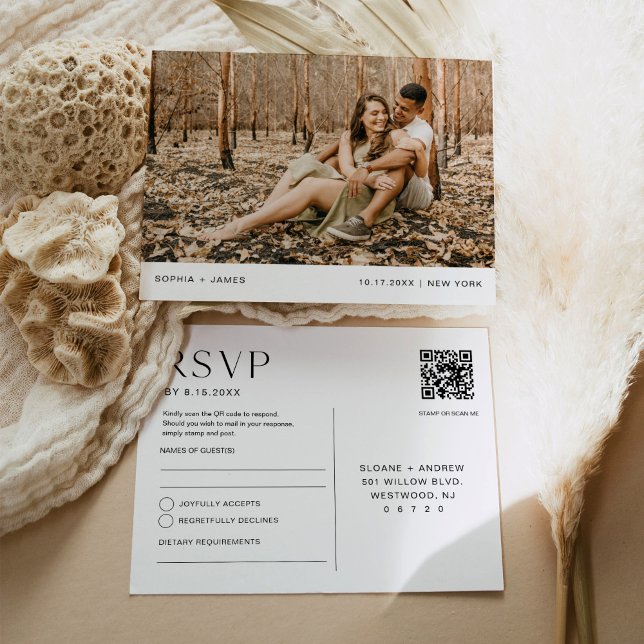 HARLOW Bröllop OSA Photo QR-kodvykort Vykort (Skapare uppladdad)