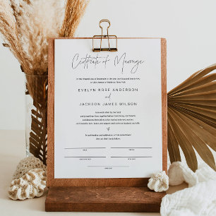HARLOW-certifikat för Giftermål 8,5x11 Poster