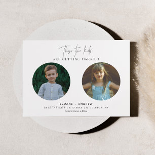 HARLOW Child Photo Spara datum meddelande Inbjudningar