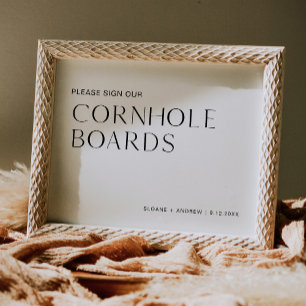 HARLOW Cornhole Board Guest Bok Sign Poster