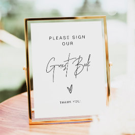 HARLOW Edgy minimalistisk signering av vår gästbok Poster