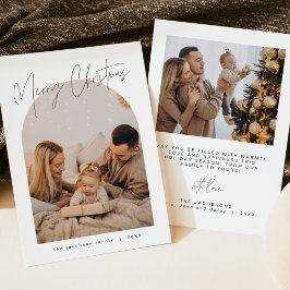 HARLOW Edgy Modern Arch Photo jul Card Inbjudningar