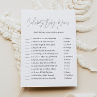 HARLOW-festen Baby Namn Baby Shower Game