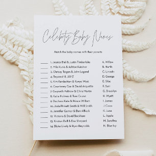 HARLOW-festen Baby Namn Baby Shower Game Inbjudningar