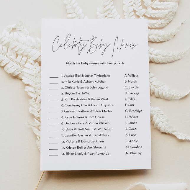 HARLOW-festen Baby Namn Baby Shower Game Inbjudningar (Skapare uppladdad)