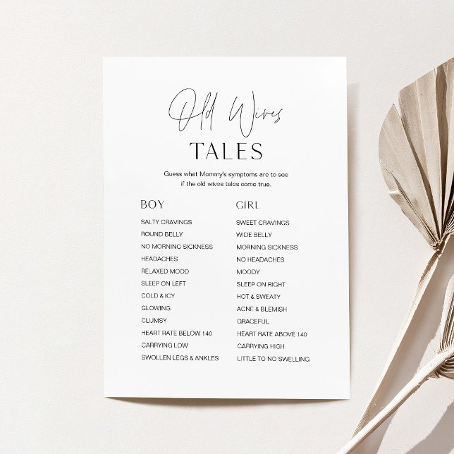 HARLOW Gamla fruar Tales Baby Shower Game Card Inbjudningar (Skapare uppladdad)